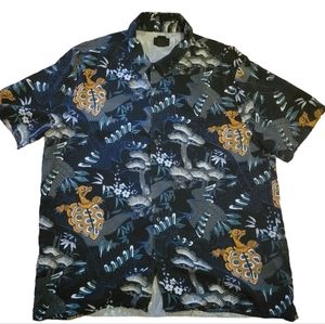 H&M Tropical Print Button Down Shirt  Size L